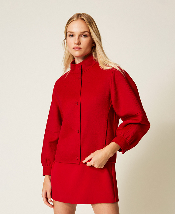 Куртка-бомбер из двухлицевого сукна