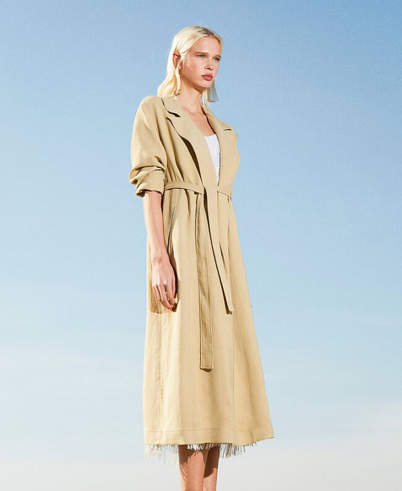 Тренч из смесового льна