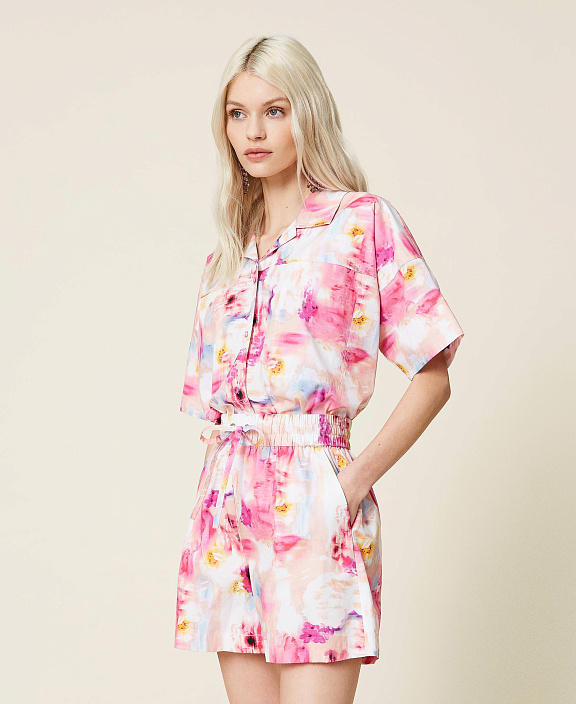 Поплиновые шорты с цветочным мотивом