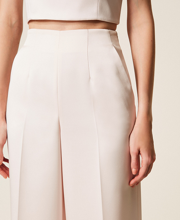 Брюки-палаццо из атласа-дюшес