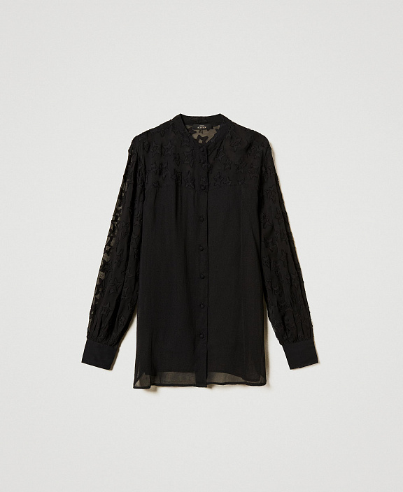 Блуза с кружевными вставками