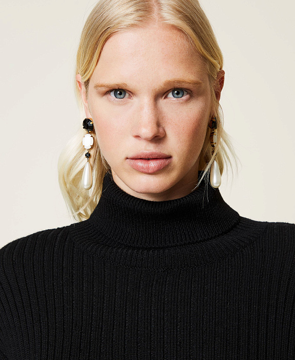 Серьги-подвески с шатонами