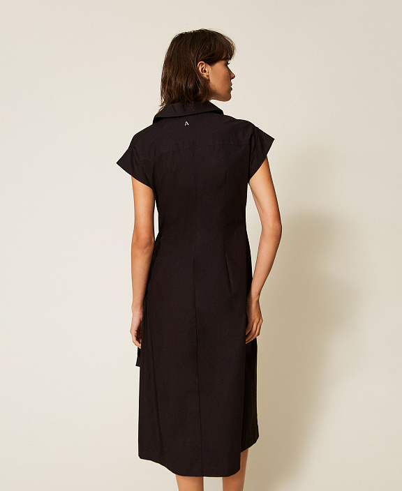 Платье миди из переработанного поплина