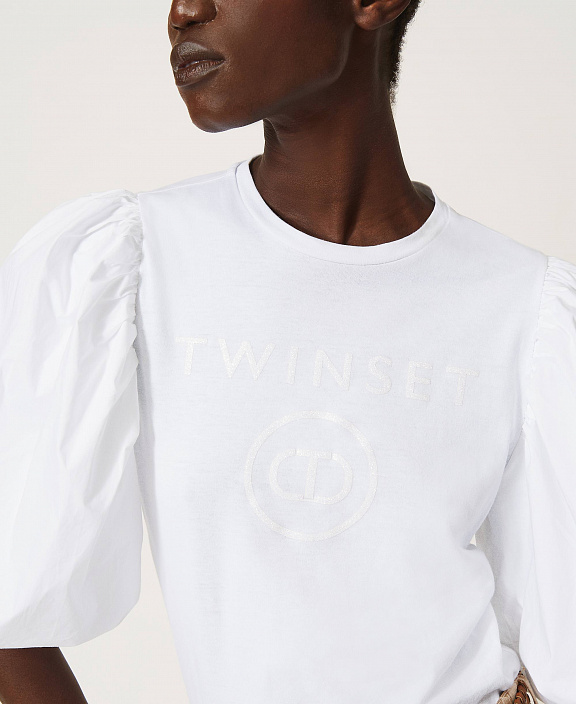 Футболка с металлизированным принтом