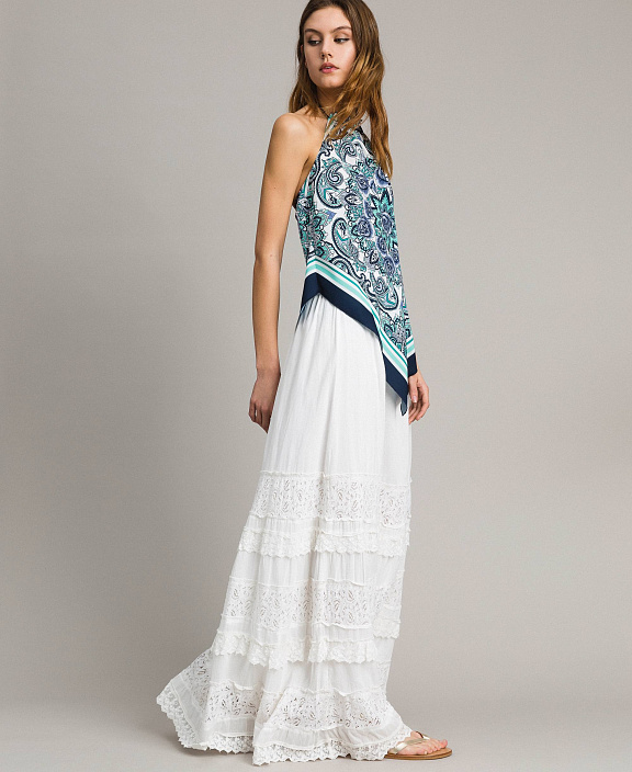 Длинная юбка с оборками