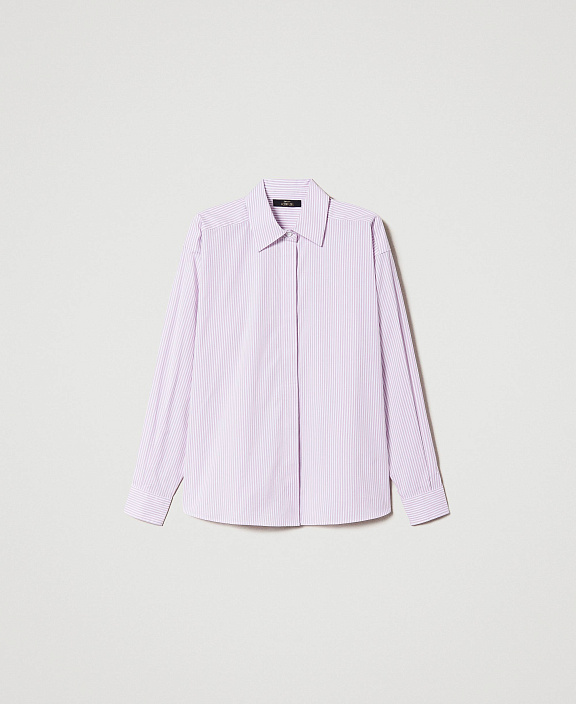 Рубашка из поплина в полоску