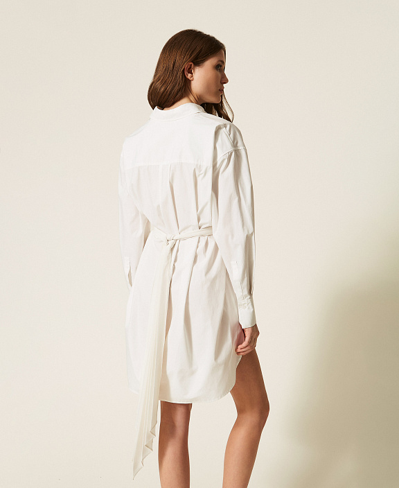 Рубашка из хлопкового поплина с декоративной планкой