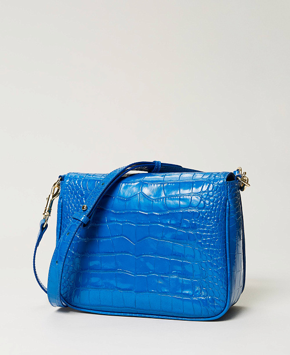 Кожаная сумка через плечо с тиснением под крокодила
