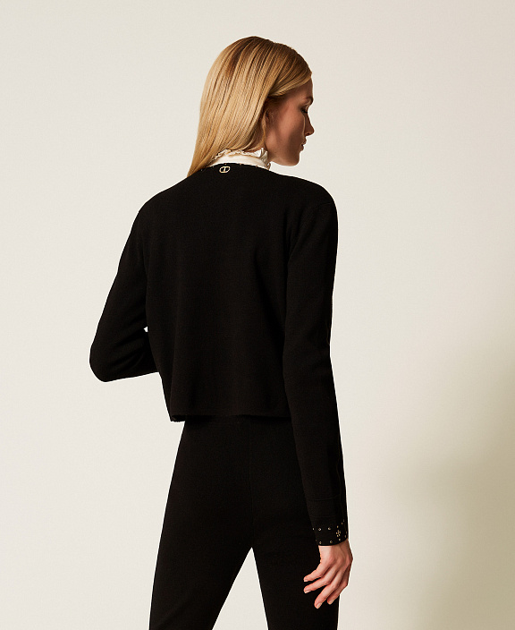 Трикотажный жакет со стразами