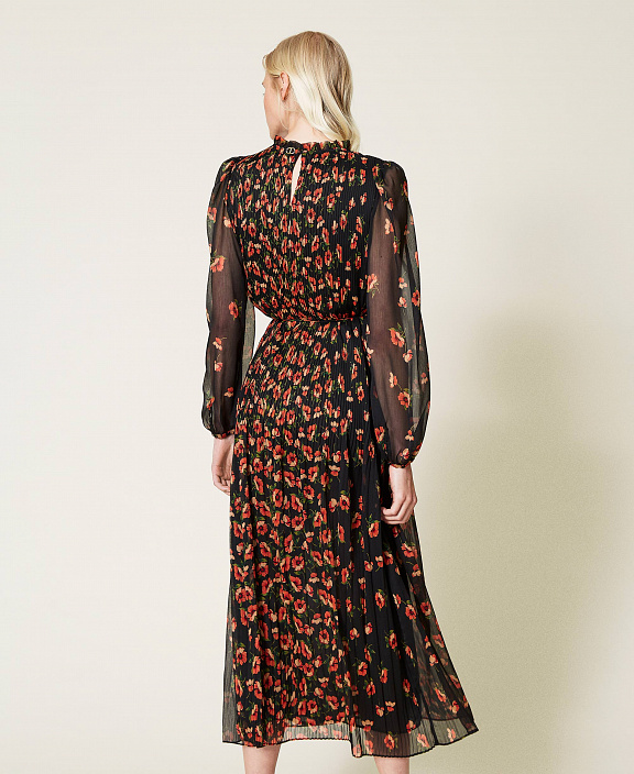 Длинное платье из крепона с цветочным принтом