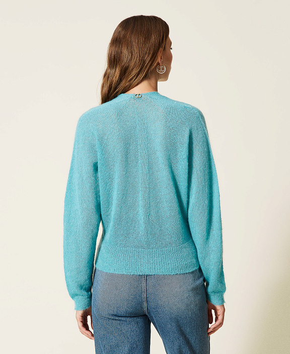 Бесшовный кардиган из смесового мохера