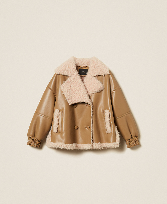 Дублёнка из искусственного меха и кожи