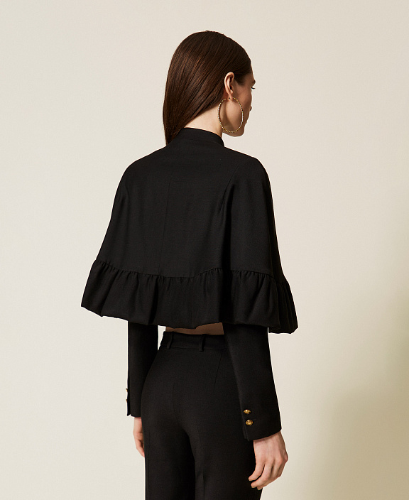 Жакет-накидка из смесовой шерсти