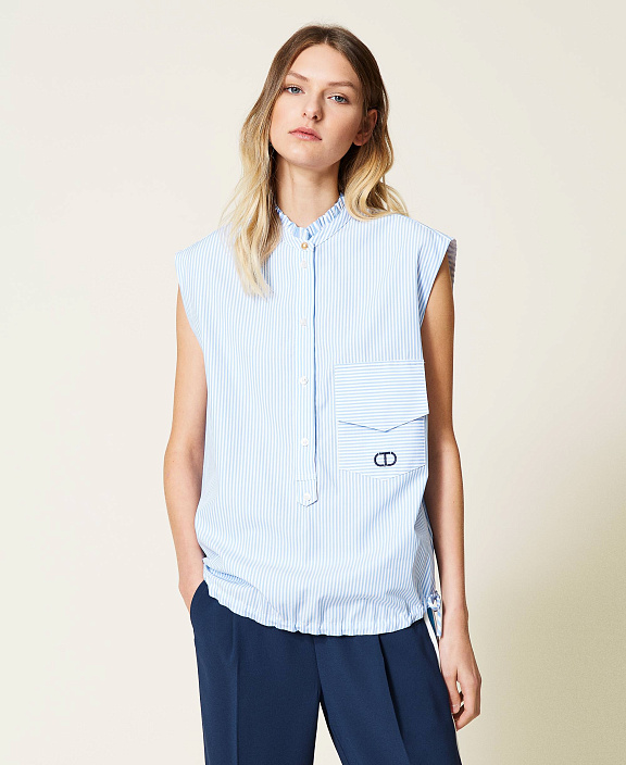 Топ из поплина в полоску