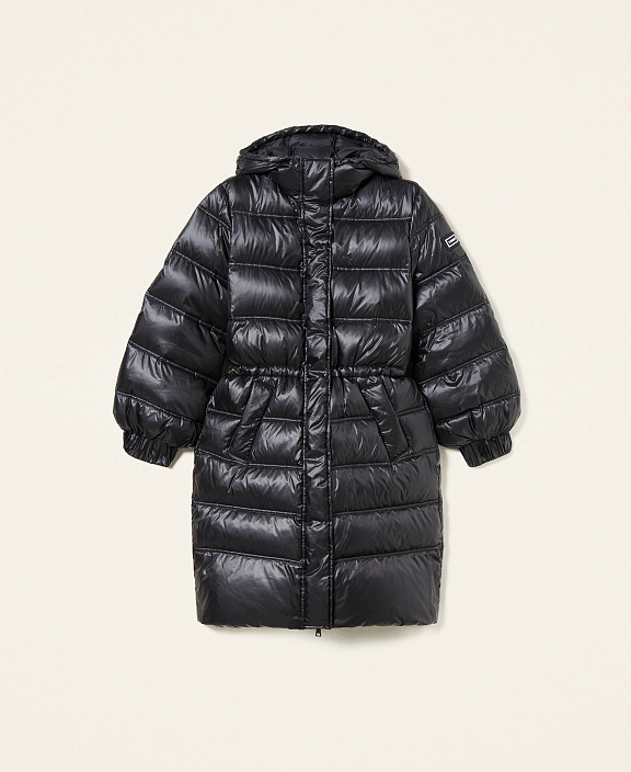 Длинный пуховик с наполнителем из натурального пуха