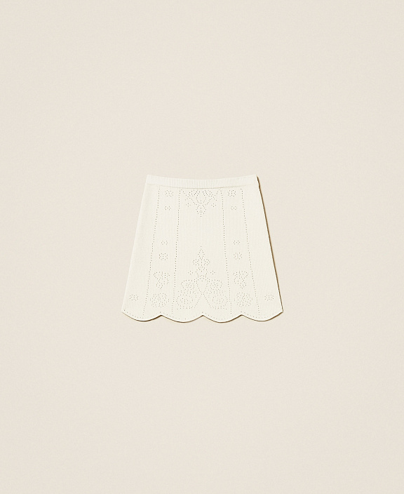 Трикотажная мини-юбка с фестонами