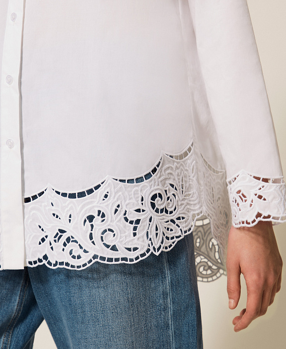 Рубашка из поплина с вышивкой