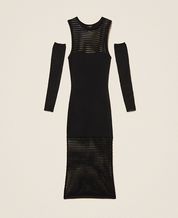 Трикотажное сетчатое платье