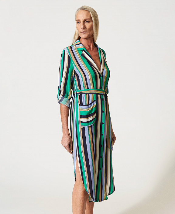 Платье-рубашка Lyra в разноцветную полоску