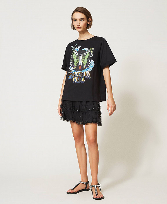 Футболка с ламинированным принтом