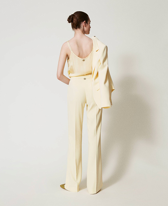 Брюки-клеш из струящегося крепа