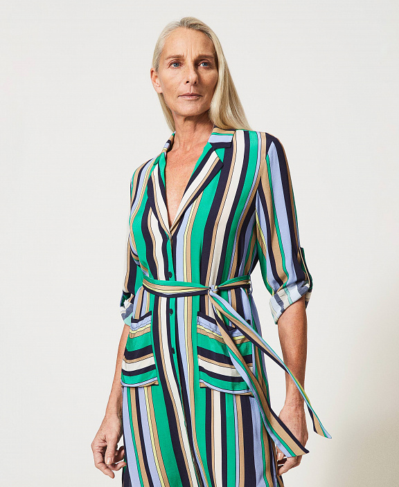 Платье-рубашка Lyra в разноцветную полоску