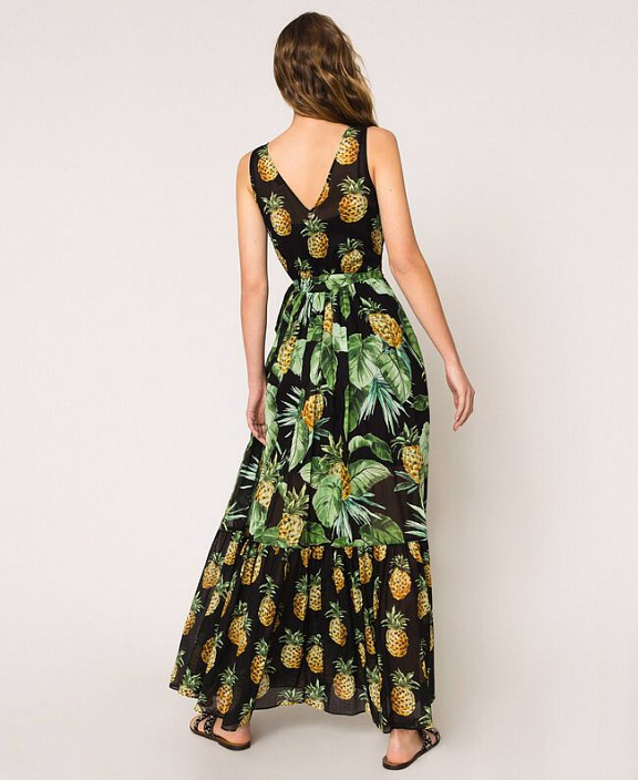 Длинное платье с принтом