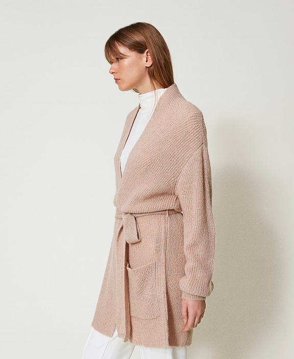 Кардиган удлиненный с поясом