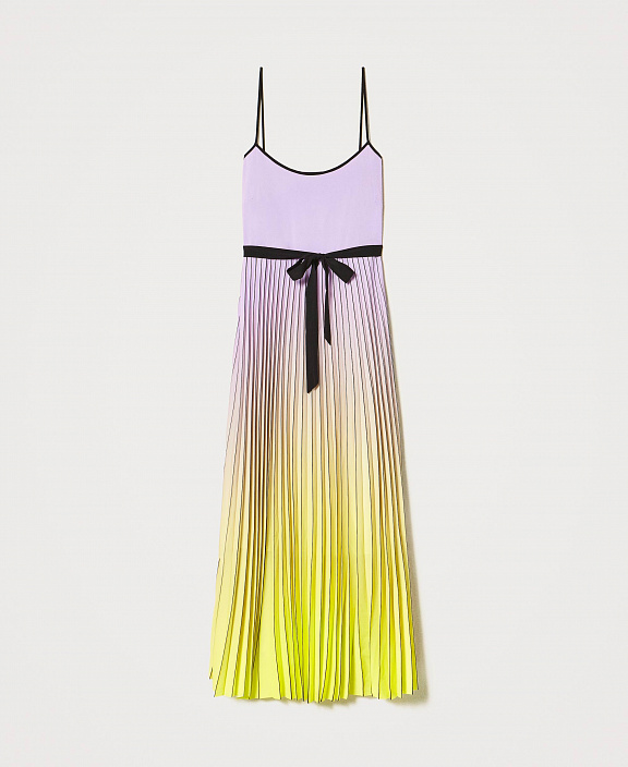 Плиссированное платье с принтом деграде