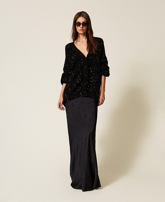 Кардиган из пряжи с пайетками