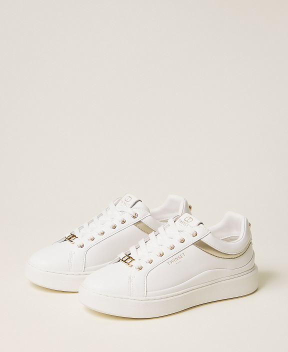 Кожаные сникеры с логотипом