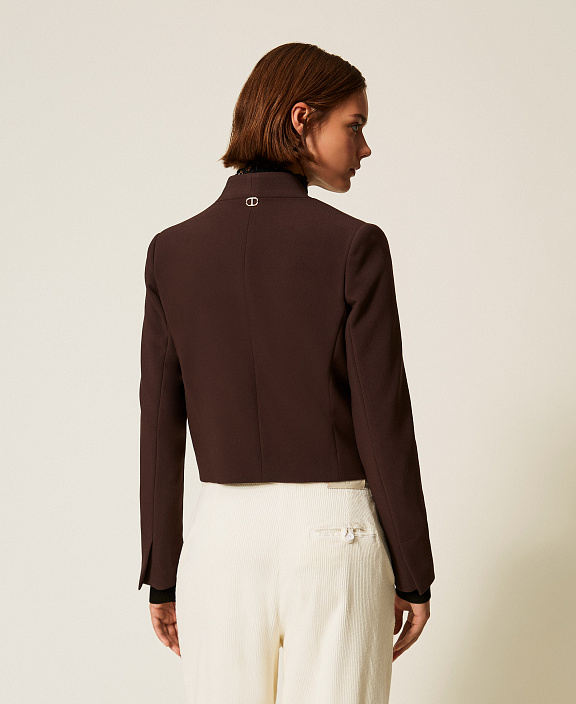 Двубортный жакет из крепа