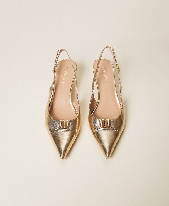 Кожаные туфли-слингбэки