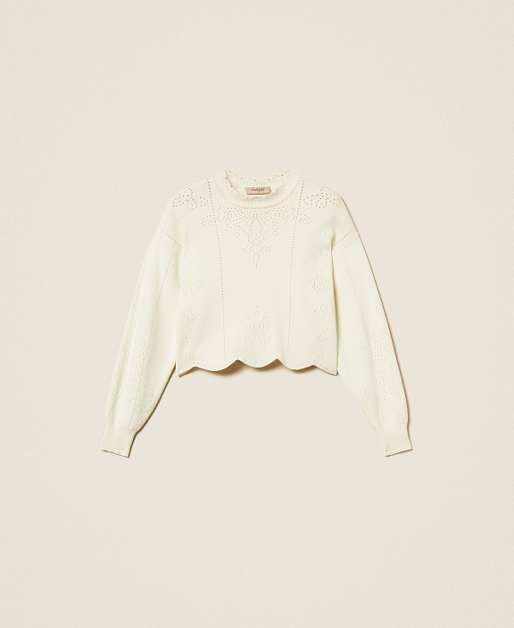 Укороченный джемпер с фестонами