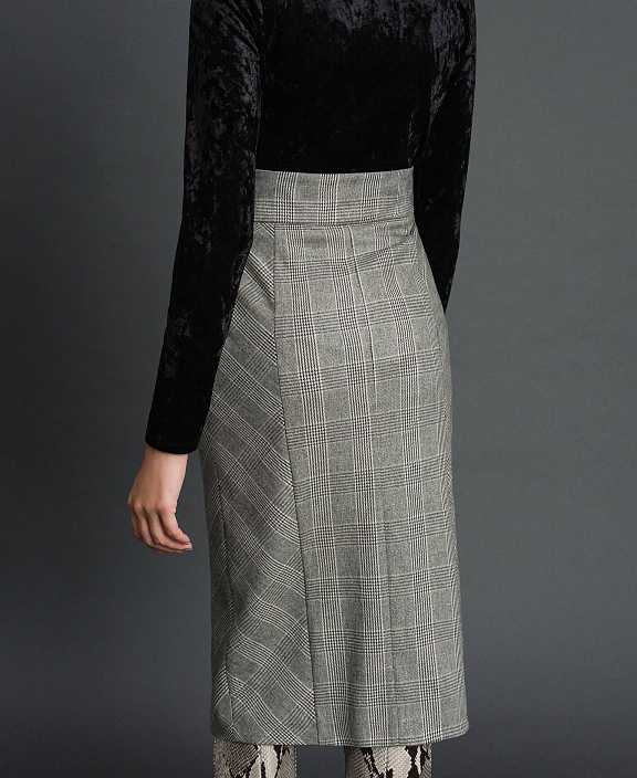 Юбка-миди в виндзорскую клетку