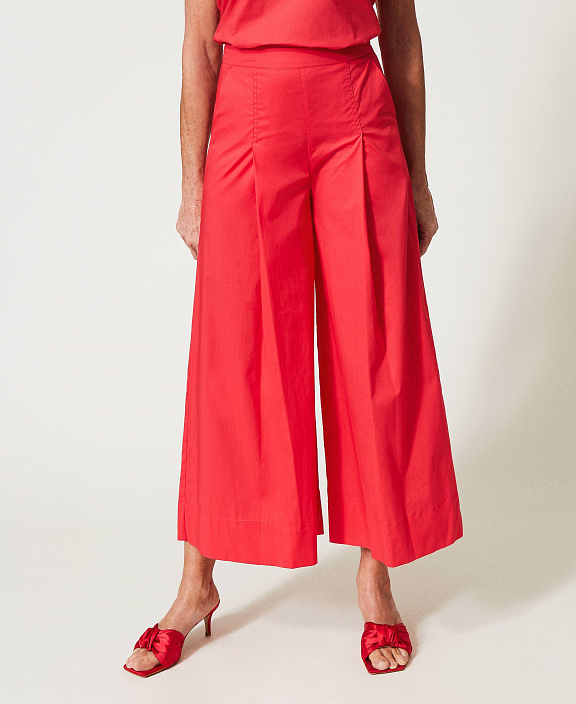 Укороченные поплиновые брюки