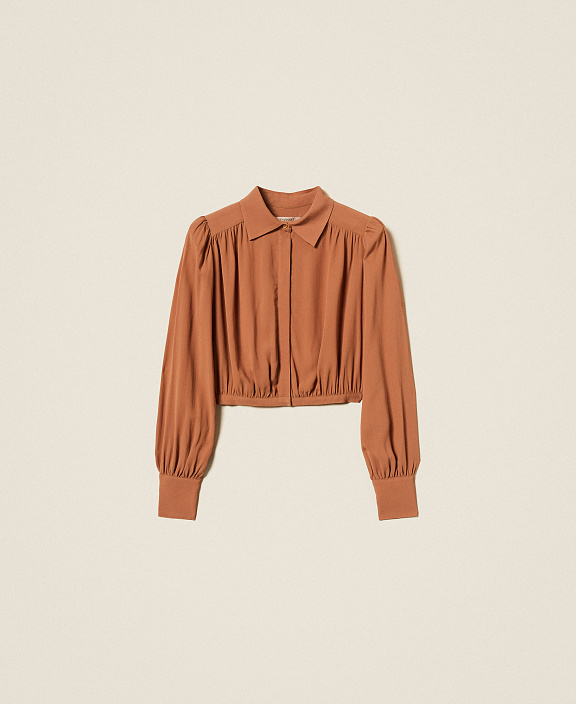 Укороченная рубашка со сборками