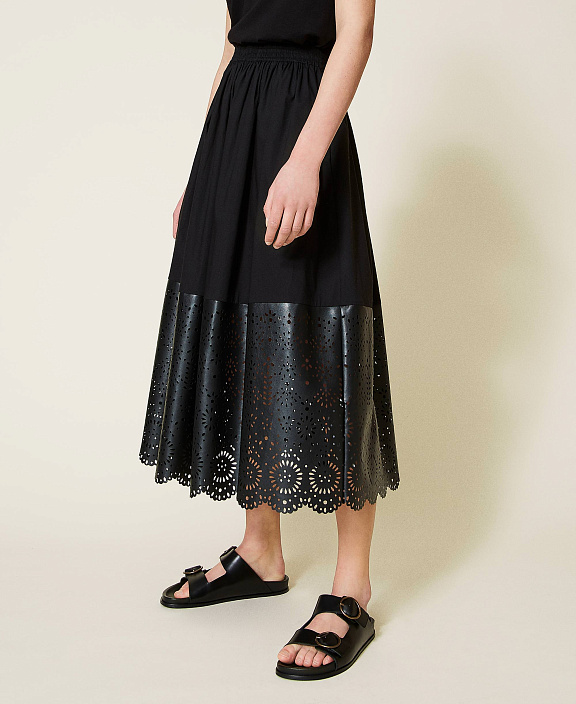 Юбка-миди с лазерной вышивкой