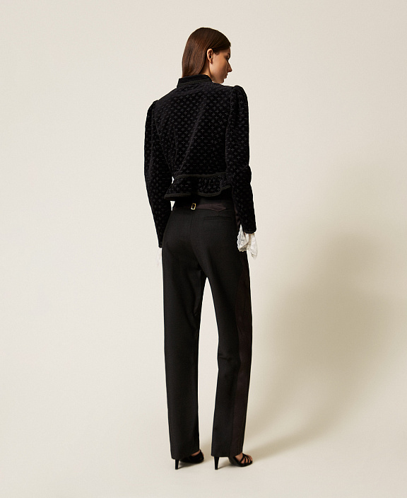 Брюки портновского кроя с атласными лампасами