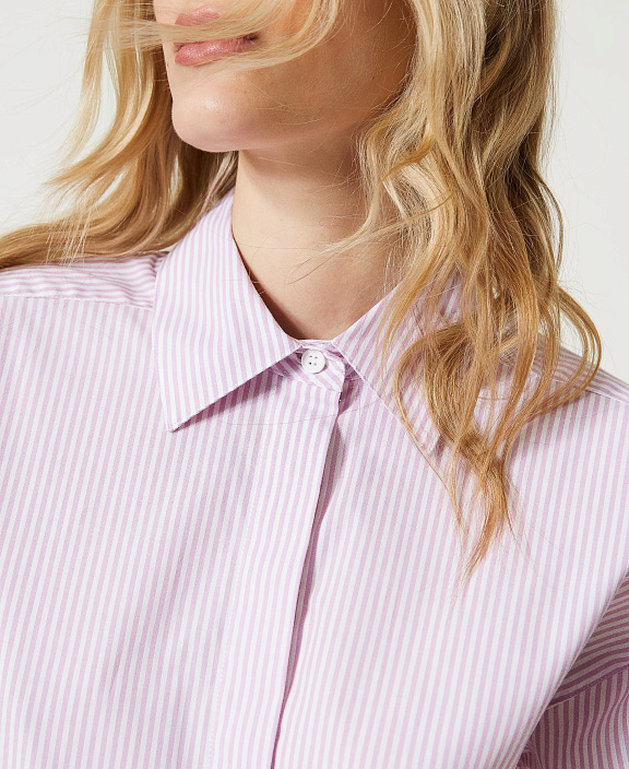 Рубашка из поплина в полоску