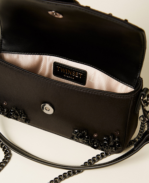 Сумка через плечо Amie (АМИ) из атласа со стразами