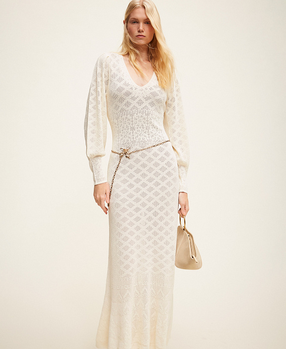 Длинное трикотажное платье с цветочным рисунком