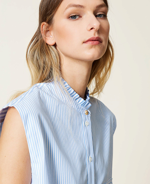 Топ из поплина в полоску