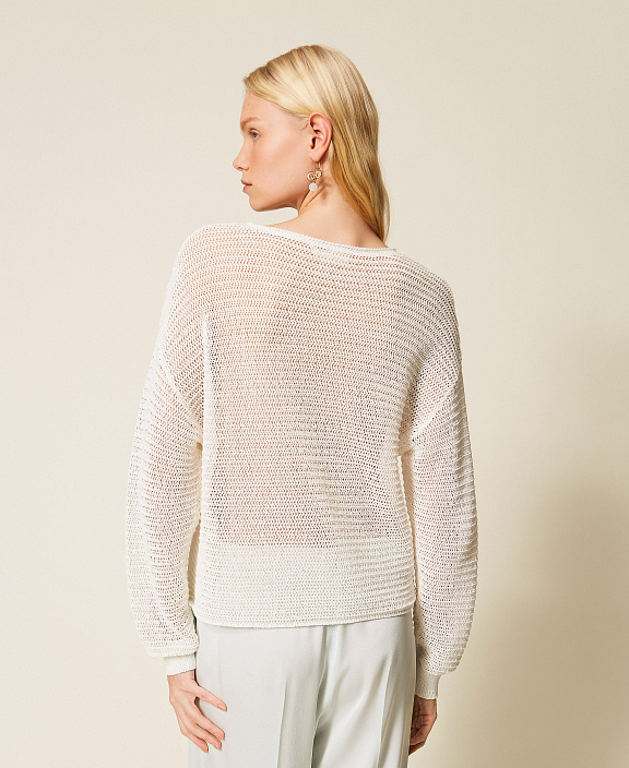 Сетчатый джемпер с ручной вышивкой