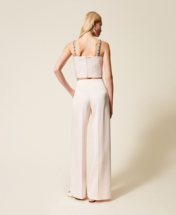 Брюки-палаццо из атласа-дюшес