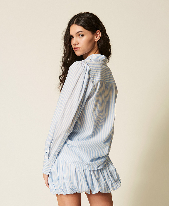 Рубашка из поплина в полоску