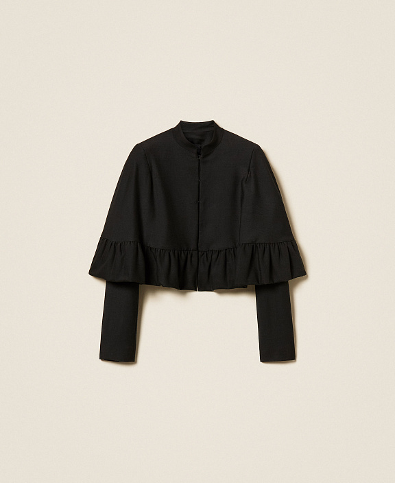 Жакет-накидка из смесовой шерсти