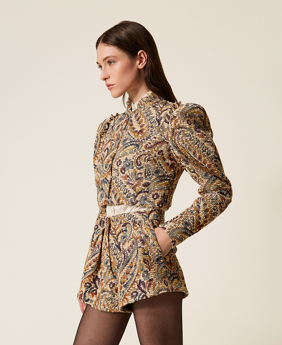 Жаккардовый жакет с кашемировым узором