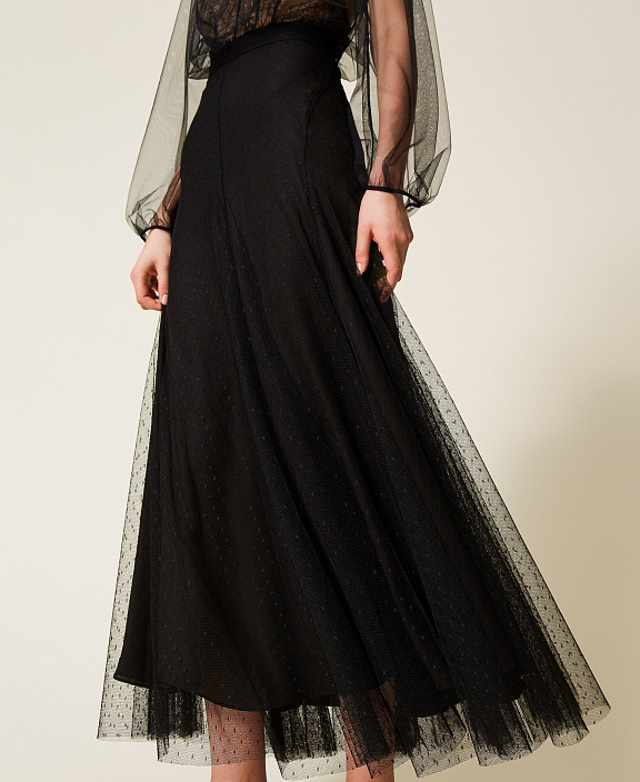 Длинная юбка из тюля плюмети