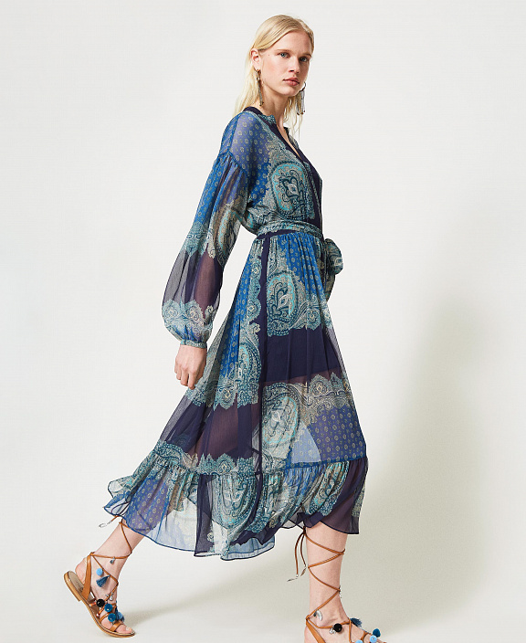 Платье миди с орнаментом